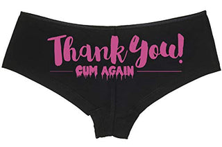 Knaughty Knickers Thank You Cum Again Sexy Flirty Cumslut Black Boyshort Panties