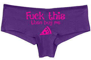 Knaughty Knickers - Spank This Ass Then Buy Me Pizza Boy Short Underwear - Okay Then Pizza Boyshort Panties