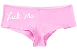 Kanughty Knickers Women's Lick Me Cute Fun Booty Shorty Hot Sexy Boyshort Soft Pink