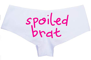 Knaughty Knickers Spoiled Brat DDLG Sexy White Boyshort Panties for Little Sub