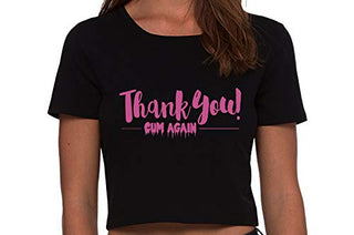 Knaughty Knickers Thank You Cum Again Sexy Flirty Cumslut Black Cropped Tank Top