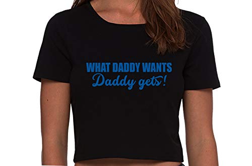 Knaughty Knickers What Daddy Wants Daddy Gets Everything Black Cropped Tank Top