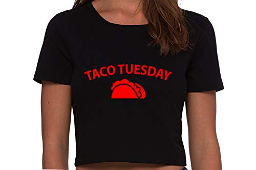 Knaughty Knickers Eat My Taco Tuesday Lick Me Oral Sex Black Cropped Tank Top