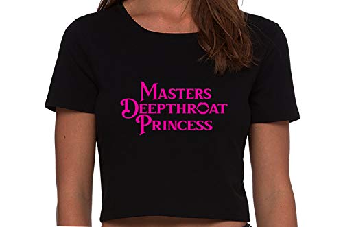 Knaughty Knickers Masters Deepthroat Princess Oral Sex Black Cropped Tank Top