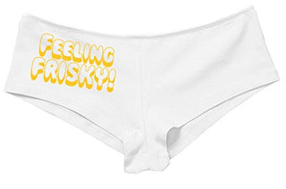 Kanughty Knickers Women's Feeling Frisky Booty Funny Sexy Boyshort White