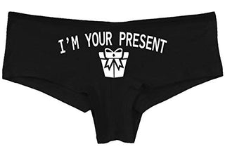 Knaughty Knickers I AM YOUR PRESENT IM I WILL BE GIFT Black Boyshort Underwear