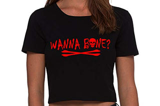 Wanna Bone? • Crop Top • Black