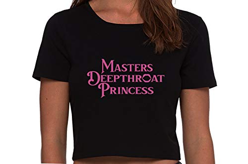 Knaughty Knickers Masters Deepthroat Princess Oral Sex Black Cropped Tank Top