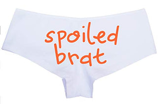 Knaughty Knickers Spoiled Brat DDLG Sexy White Boyshort Panties for Little Sub