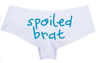 Knaughty Knickers Spoiled Brat DDLG Sexy White Boyshort Panties for Little Sub