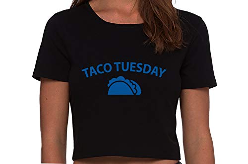 Knaughty Knickers Eat My Taco Tuesday Lick Me Oral Sex Black Cropped Tank Top