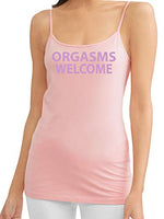 Knaughty Knickers Orgasms Welcome Please Me Pleasure Me Pink Camisole Tank Top