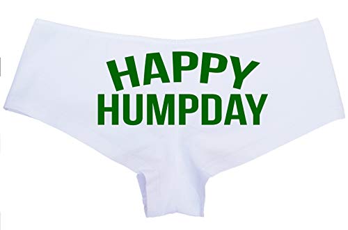 Knaughty Knickers Happy Humpday Selfies Sexy White Boyshorts for Social Media