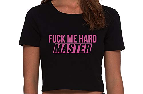 Knaughty Knickers Fuck Me Hard Master Dominant BDSM Daddy Black Cropped Tank Top