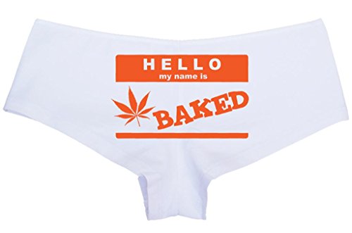 Knaughty Knickers Women's Hello My Name Is Baked Weed Hot Sexy Boyshort