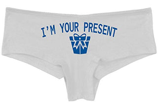 Knaughty Knickers I AM YOUR PRESENT IM I WILL BE GIFT Slutty White Panties