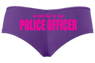 Knaughty Knickers Property of My Police Officer LEO Wife Slutty Purple Boyshort