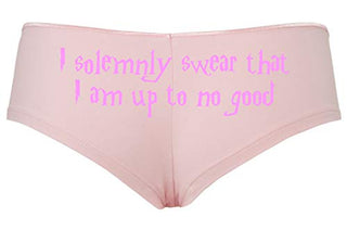 Knaughty Knickers I Solemnly Swear That I Am up to No Good Pink Boyshort Panties