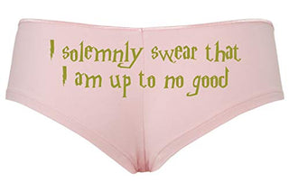 Knaughty Knickers I Solemnly Swear That I Am up to No Good Pink Boyshort Panties