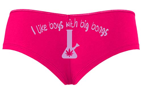 Knaughty Knickers I Like Boys With Big Bongs Pot Weed Hot Pink Slutty Panties