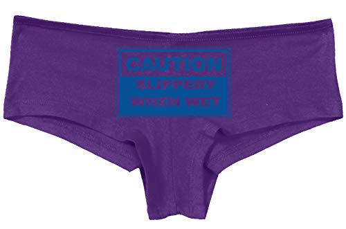 Knaughty Knickers Caution Slippery When Wet Funny Flirty Sexy Pink Underwear