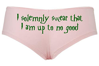 Knaughty Knickers I Solemnly Swear That I Am up to No Good Pink Boyshort Panties