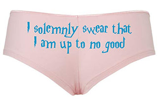 Knaughty Knickers I Solemnly Swear That I Am up to No Good Pink Boyshort Panties