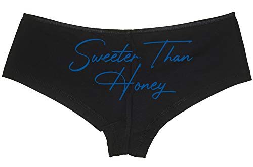 Knaughty Knickers Sweeter Than Honey Cute Oral Flirty Black Boyshort Panties