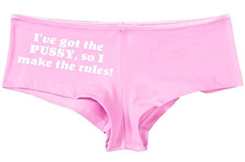 Kanughty Knickers Women's I've Got The Pussy So I Make The Rules Boyshort Soft Pink