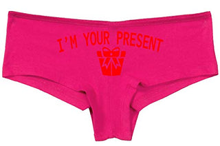 Knaughty Knickers I AM YOUR PRESENT IM I WILL BE GIFT Hot Pink Underwear