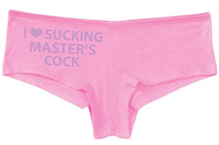 Knaughty Knickers I Love Sucking Masters Cock Blowjob Slut Pink Boyshort Panties