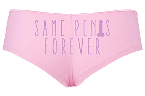 Knaughty Knickers - Same Penis Forever - Baby Pink Boyshort - Funny Gag Gift Underwear - Panty Game Bachelorette Lingerie Shower - Printed on Rear