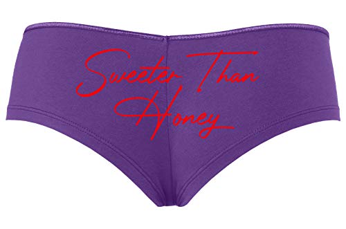 Knaughty Knickers Sweeter Than Honey Cute Oral Flirty Slutty Purple Boyshort