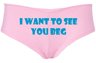 Knaughty Knickers I Want To See You Beg Get On Your Knees Pink Boyshort Panties