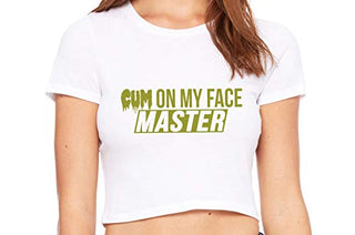 Knaughty Knickers Cum On My Face Master Cumslut Cumplay White Crop Tank Top