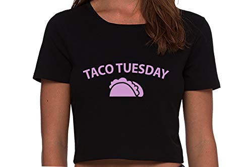 Knaughty Knickers Eat My Taco Tuesday Lick Me Oral Sex Black Cropped Tank Top