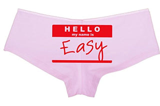 Knaughty Knickers Women's Hello My Name is Easy Funny Hot Sexy Boyshort