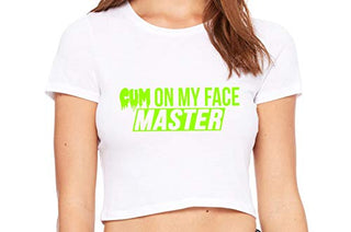 Knaughty Knickers Cum On My Face Master Cumslut Cumplay White Crop Tank Top