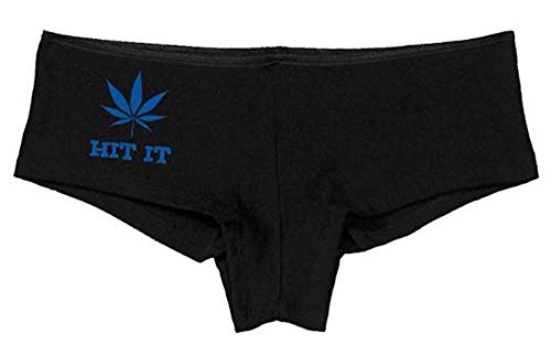 Knaughty Knickers Women's Hit It Pot Leaf Weed Rave Hot Sexy Boyshort Black/Lime Green