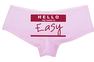 Knaughty Knickers Women's Hello My Name is Easy Funny Hot Sexy Boyshort