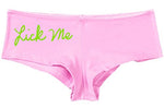 Kanughty Knickers Women's Lick Me Cute Fun Booty Shorty Hot Sexy Boyshort Soft Pink
