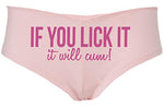 Knaughty Knickers - If You Lick It, It Will Cum boy Short Panties - Flirty All You can eat Boyshort Underwear