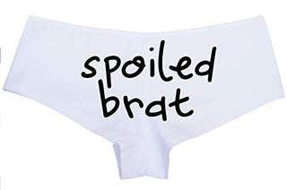 Knaughty Knickers Spoiled Brat DDLG Sexy White Boyshort Panties for Little Sub