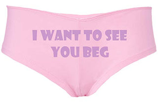 Knaughty Knickers I Want To See You Beg Get On Your Knees Pink Boyshort Panties