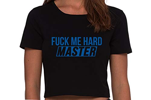 Knaughty Knickers Fuck Me Hard Master Dominant BDSM Daddy Black Cropped Tank Top