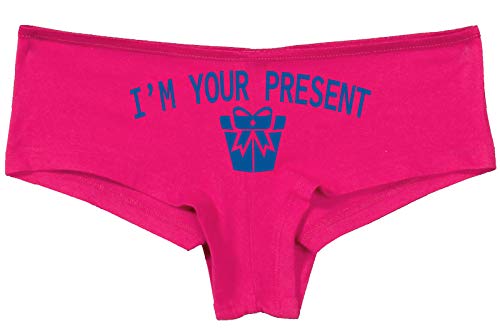 Knaughty Knickers I AM YOUR PRESENT IM I WILL BE GIFT Hot Pink Underwear