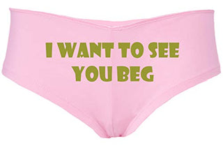 Knaughty Knickers I Want To See You Beg Get On Your Knees Pink Boyshort Panties