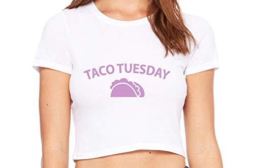 Knaughty Knickers Eat My Taco Tuesday Lick Me Oral Sex White Crop Tank Top