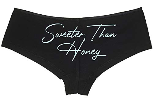 Knaughty Knickers Sweeter Than Honey Cute Oral Flirty Black Boyshort Panties