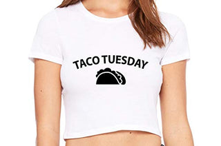 Knaughty Knickers Eat My Taco Tuesday Lick Me Oral Sex White Crop Tank Top